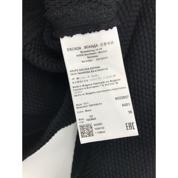 Escada Sport Textured Double Buttoned Jacket Blazer Black Size 36 Small - Picture 7 of 9